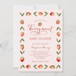Berry Sweet Baby shower Kaart