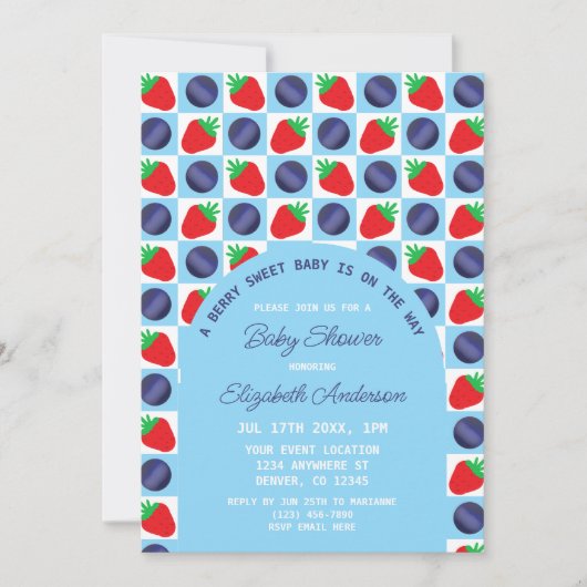 Berry Sweet Baby shower Kaart (Voorkant)