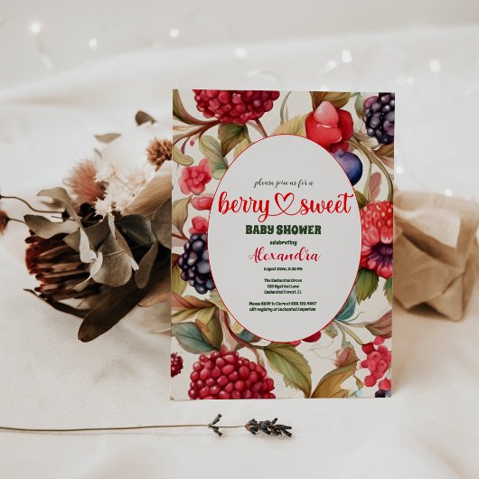 Berry Sweet Baby shower Kaart
