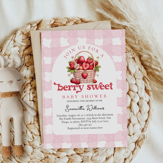 Berry Sweet Baby shower Kaart