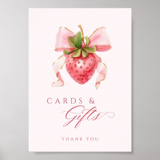 Berry Sweet Baby shower Kaarten & Geschenken Tafel Poster (Voorkant)