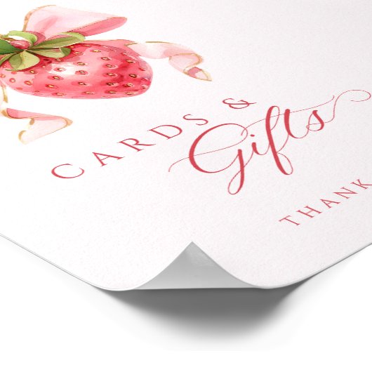 Berry Sweet Baby shower Kaarten & Geschenken Tafel Poster (Hoek)