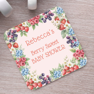 Berry Sweet Baby shower lijst van bessen Kartonnen Onderzetters