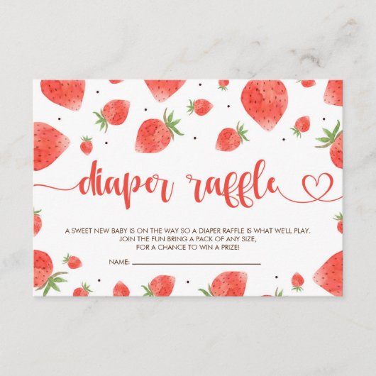 Berry Sweet Baby shower Luier Raffle Informatiekaartje (Voorkant)