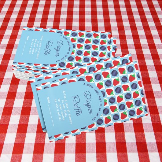 Berry Sweet Baby shower Luier Raffle Informatiekaartje