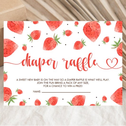 Berry Sweet Baby shower Luier Raffle Informatiekaartje