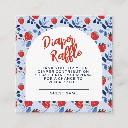 Berry Sweet Baby shower Luier Raffle Informatiekaartje (Voorkant)