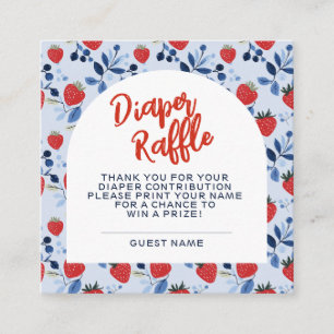 Berry Sweet Baby shower Luier Raffle Informatiekaartje