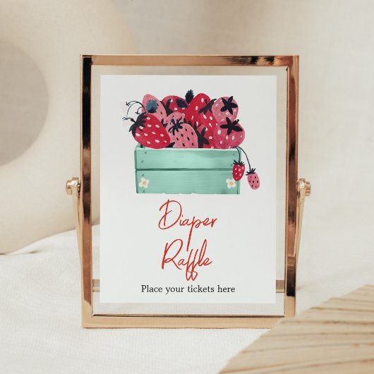 Berry Sweet Baby shower Luier Raffle Poster