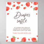 Berry Sweet Baby shower Luier Raffle Teken Poster (Voorkant)