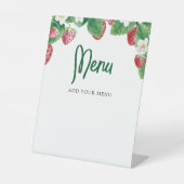 Berry Sweet Baby shower Menu Reclamebord Met Voetstuk (Voorkant)