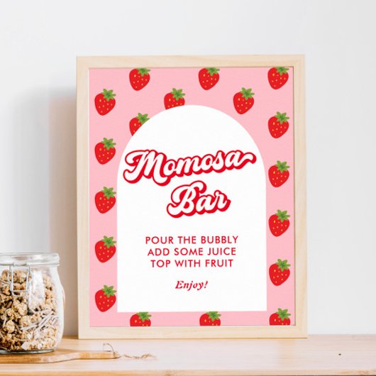 Berry Sweet Baby shower Momosa Bar Poster