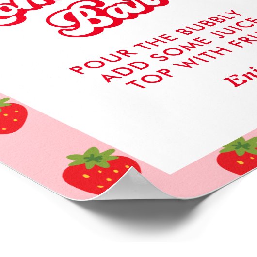 Berry Sweet Baby shower Momosa Bar Poster (Hoek)