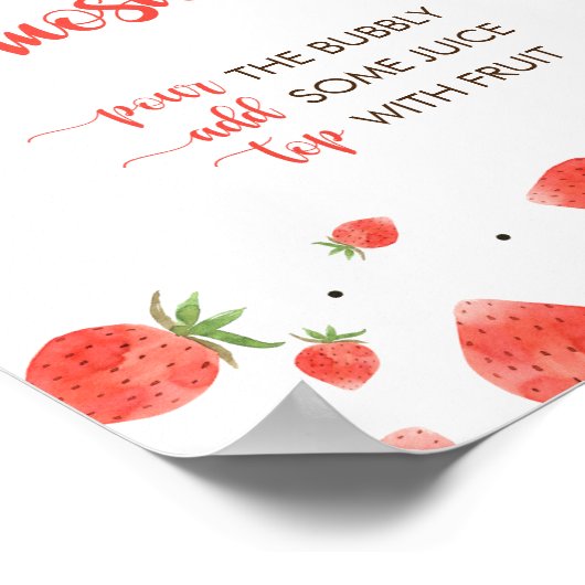 Berry Sweet Baby shower, Momosa Bar Teken Poster (Hoek)