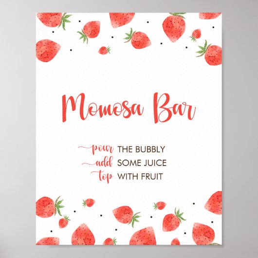Berry Sweet Baby shower, Momosa Bar Teken Poster (Voorkant)