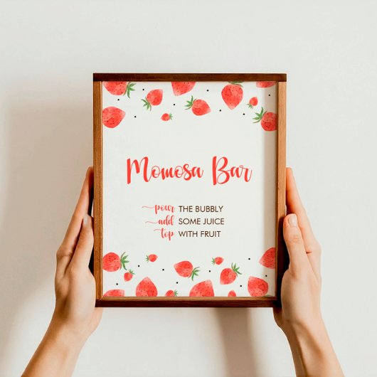 Berry Sweet Baby shower, Momosa Bar Teken Poster