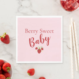 Berry Sweet Baby shower Napkins | Roze Servet