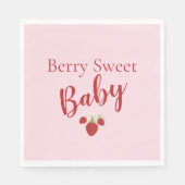 Berry Sweet Baby shower Napkins | Roze Servet (Voorkant)