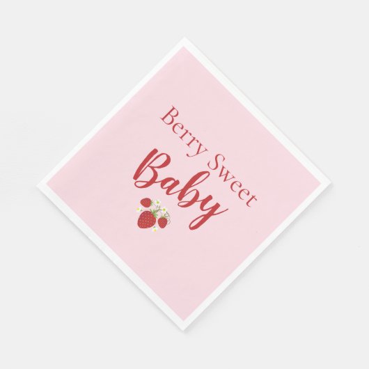 Berry Sweet Baby shower Napkins | Roze Servet (Hoek)
