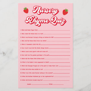 Berry Sweet Baby shower Nursery Rhyme Quiz spel