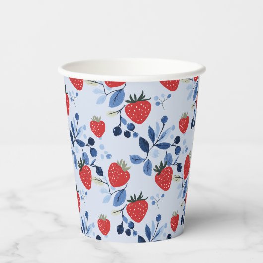 Berry Sweet Baby shower Papier Bord Papieren Bekers (Achterkant)