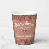 Berry Sweet Baby shower papieren bekers - Aardbeie (Links)