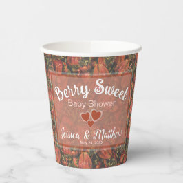 Berry Sweet Baby shower papieren bekers - Aardbeie