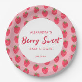 Berry Sweet Baby shower Papieren Bordje (Voorkant)