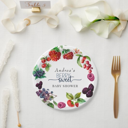 Berry Sweet Baby shower Papieren Bordje (Huwelijk)