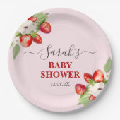 Berry Sweet Baby shower Papieren Bordje (Voorkant)