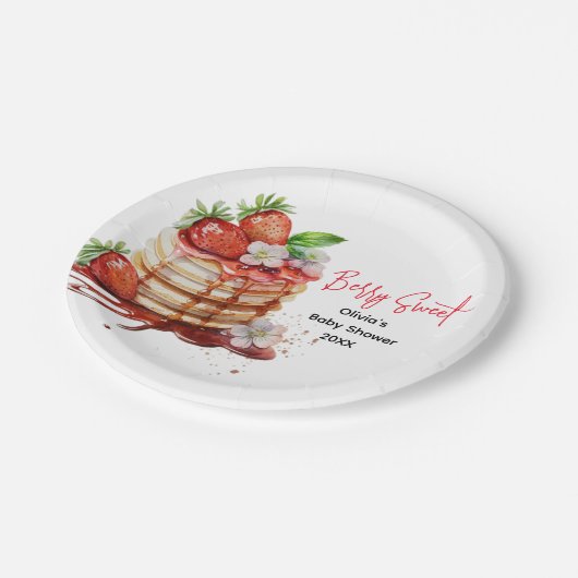 Berry Sweet Baby shower Papieren Bordje (Gekanteld)