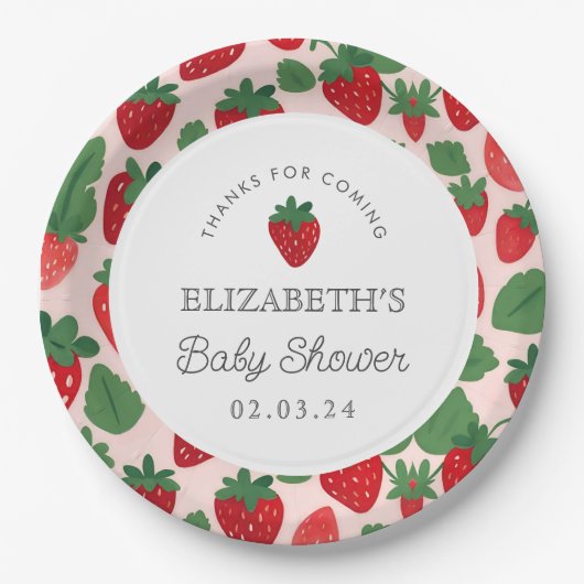 Berry Sweet Baby shower picknick Papieren Bordje (Voorkant)