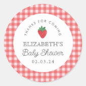Berry Sweet Baby shower picknick Ronde Sticker (Voorkant)