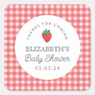 Berry Sweet Baby shower picknick Vierkante Sticker