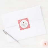 Berry Sweet Baby shower picknick Vierkante Sticker (Envelop)