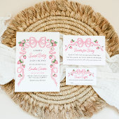 Berry Sweet Baby shower Pink Bow Kaart