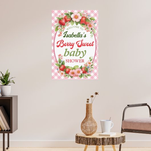 Berry Sweet Baby shower Poster (Woonkamer 3)