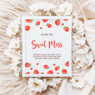 Berry Sweet Baby shower Raad het zoete puinbord Poster