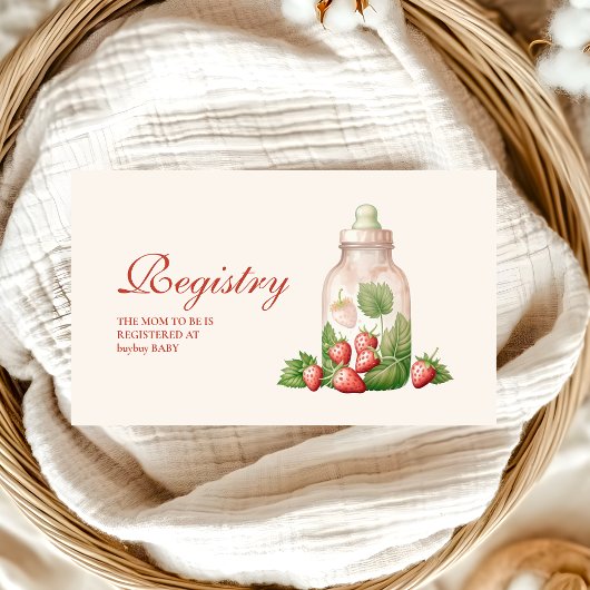 Berry Sweet Baby shower Registry Informatiekaartje