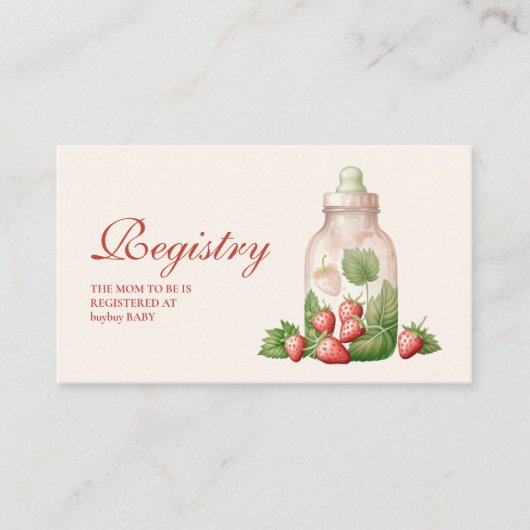Berry Sweet Baby shower Registry Informatiekaartje (Voorkant)