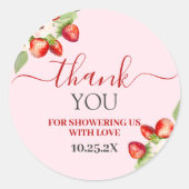Berry Sweet Baby shower Ronde Sticker (Voorkant)