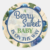 Berry Sweet Baby shower Ronde Sticker (Voorkant)