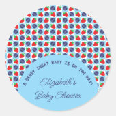 Berry Sweet Baby shower Ronde Sticker (Voorkant)