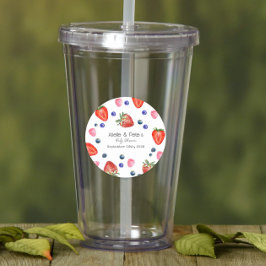 Berry Sweet Baby shower Ronde Sticker