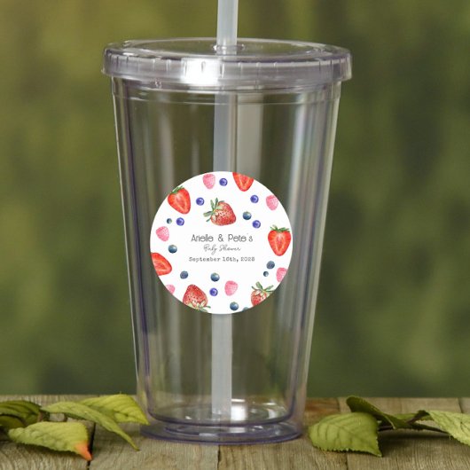 Berry Sweet Baby shower Ronde Sticker