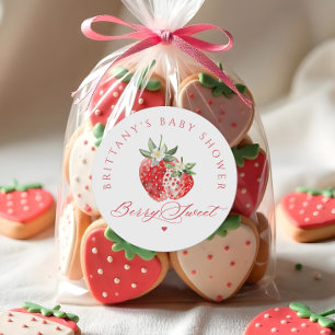Berry Sweet Baby shower Ronde Sticker