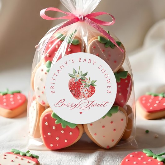 Berry Sweet Baby shower Ronde Sticker