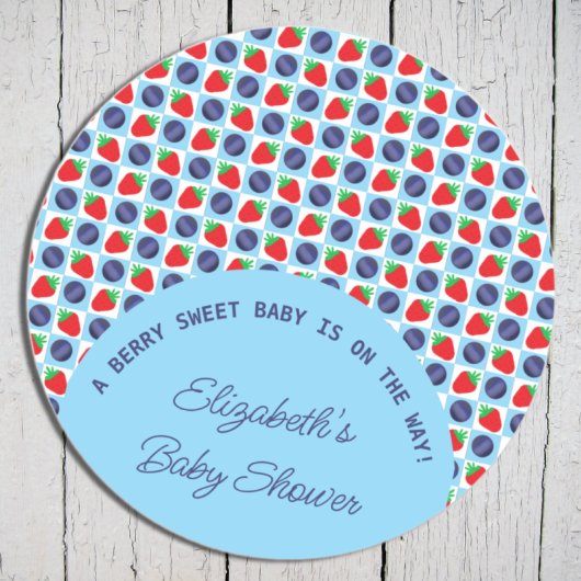 Berry Sweet Baby shower Ronde Sticker