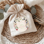 Berry Sweet Baby shower Ronde Sticker