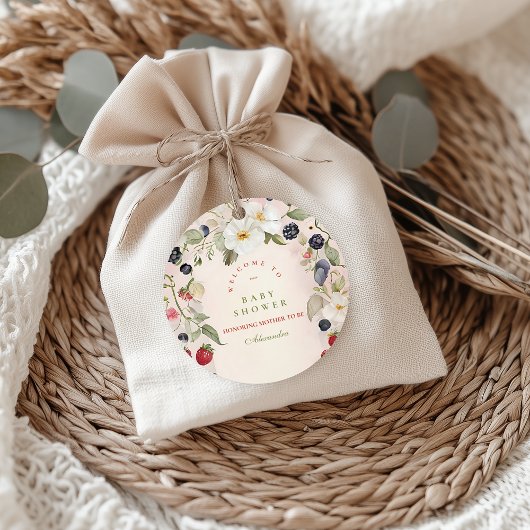 Berry Sweet Baby shower Ronde Sticker